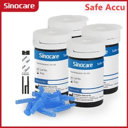 Sinocare 300/200/100/50PCS Sinocare Safe-Accu Blood Glucose Test Strips and Lancets for Diabetes Tester