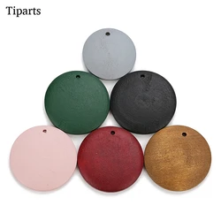 30pcs/lot 20/25/30mm Natural Wood Beads Flat Round 1.5mm Hole Loose Wood Spacer Beads For DIY Jewelry Making 9color