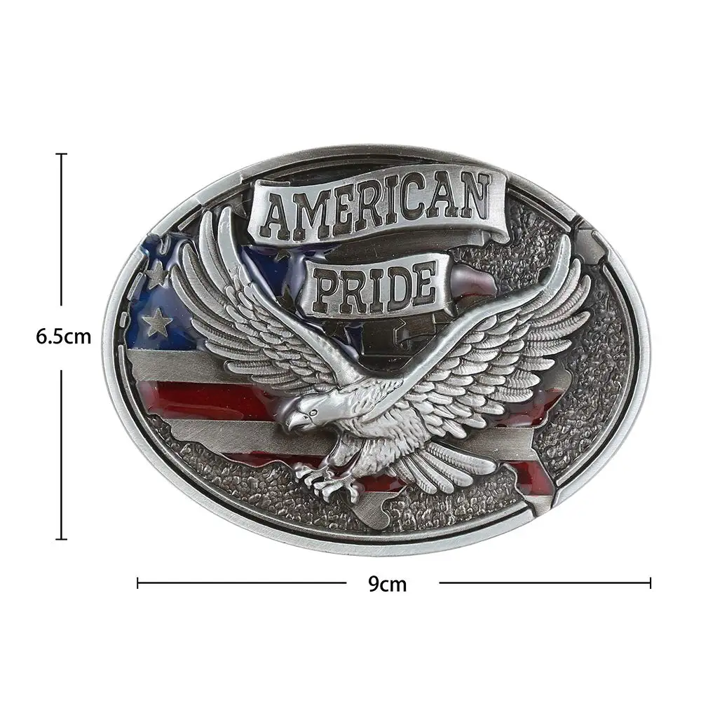 American Pride silver belt buckle for man western cowboy buckle without belt custom alloy width 4cm