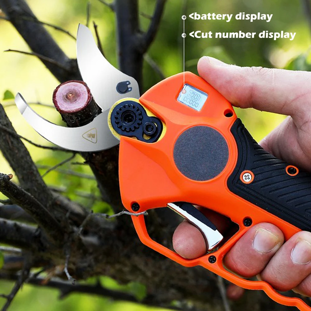 

Electric Pruning Shear 25V 40Mm Branch Cordless Pruner 2 Batteries Efficient Fruit Tree Bonsai Pruning Branches Cutter