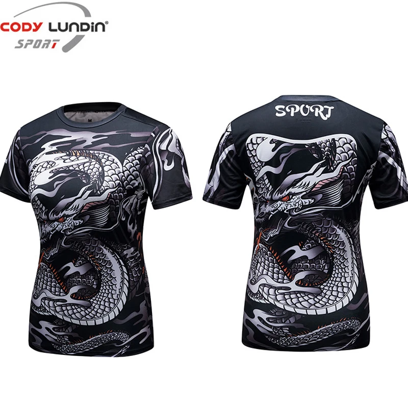 rash guard jiu jitsu mma t-shirt women bjj gi rashguard mma compression Print snake shirts muay thai boxing Fight gym clothing