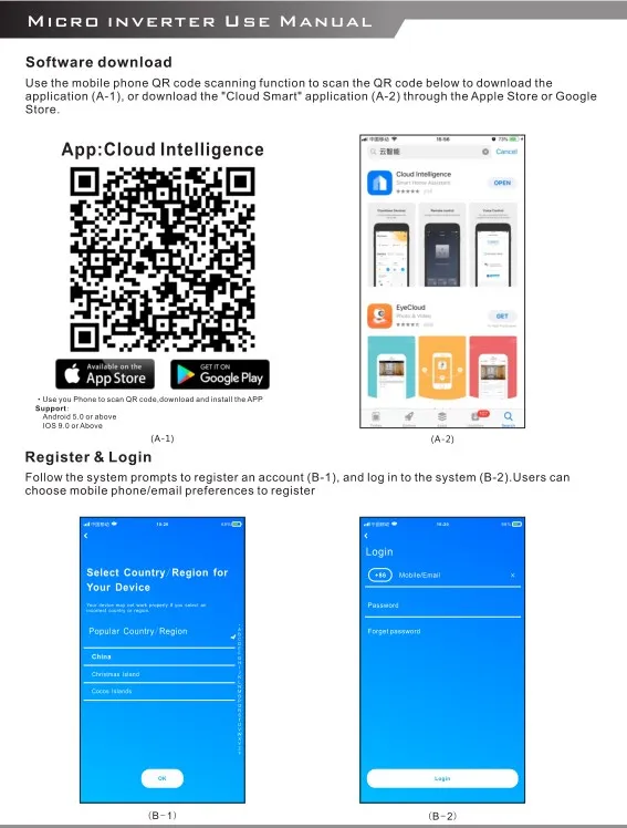 Micro inversor de energia híbrida 700w no inversor do laço da grade sistema de energia solar inteligente casa com internet inteligente das coisas