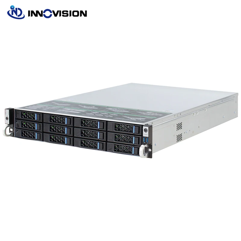 2U 12 bays HDD hotswap rack server case L=560mm NVR NAS server