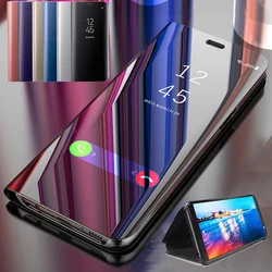 Mirror Clear View Flip Stand Case For Samsung Galaxy S8 S9 S10E S10 S20 FE S21 S22 S23 Note 8 9 10 Plus 20 Ultra Holder Cover