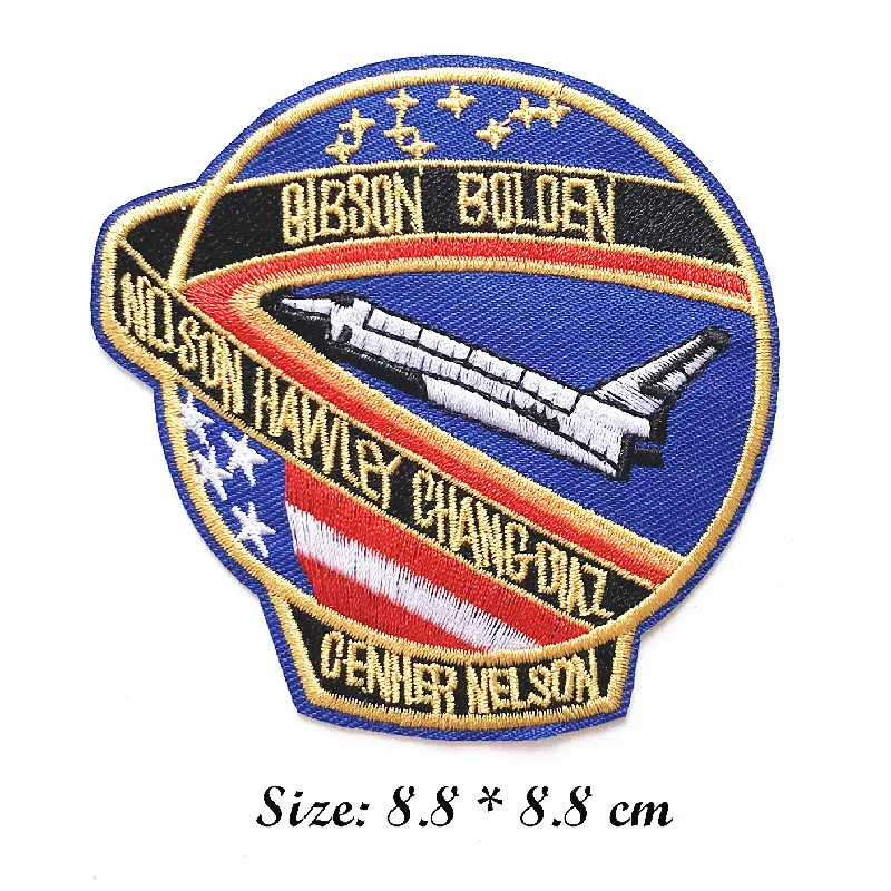 Space Airplane Rockets Patches Embroidered Iron On Embroidered Sew on Applique Logo Patch Stripe Badges For Clothes Bag  DIY