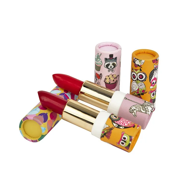 

12pcs 12.1mm 3.5g Empty Cute Printing Paperboard Lip Balm Tubes Kraft Paper Recyclable Cardboard Chapstick Containers