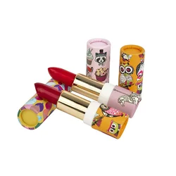 12pcs 12.1mm 3.5g Empty Cute Printing Paperboard Lip Balm Tubes Kraft Paper Recyclable Cardboard Chapstick Containers