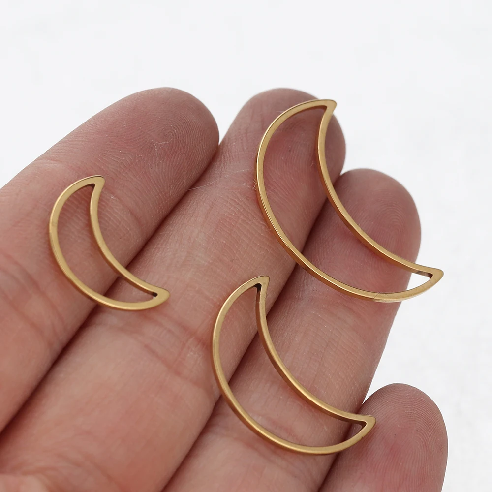 20 Stück Edelstahl-Mondanhänger für DIY-Schmuckherstellung, Armbandverbinder, Halskettenanhänger, Ohrringzubehör, Handarbeitsmaterialien – Detail 6