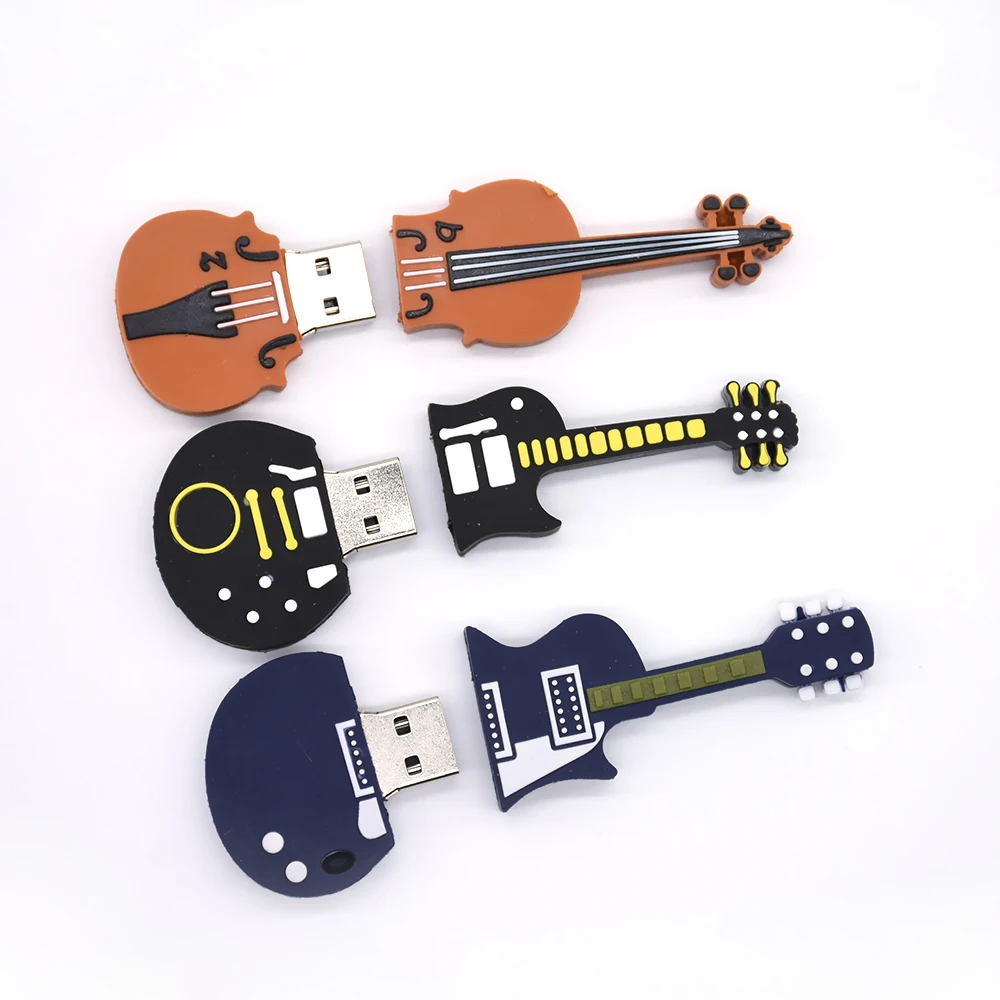 Musical Instruments Pen Drive 32GB 64GB 128GB Music Cartoons USB Flash Drive Pendrive 16GB Flash Memoria Stick Guitar U Disk