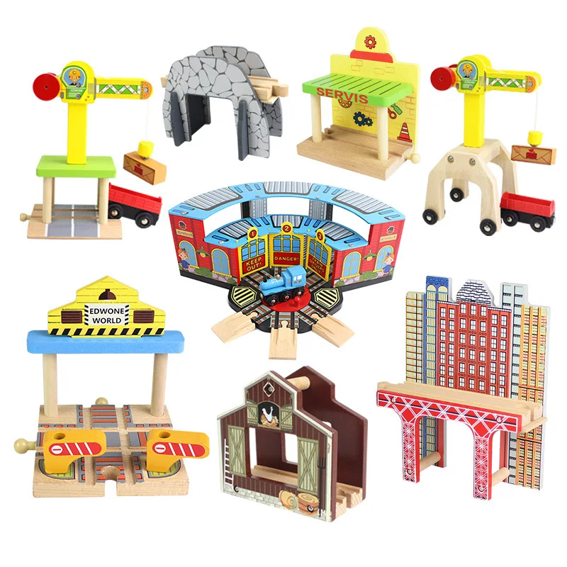 2021 All Kinds Wooden Track Parts Beech Wooden Railway Train Track Toy Accessories Fit Biro All Brands Wood Tracks Toys for Kids