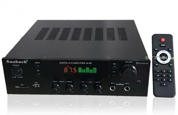 Radio FM con micrófono Digital para el hogar, amplificador de potencia con 2 canales, Bluetooth, tarjeta SD, Karaok amp