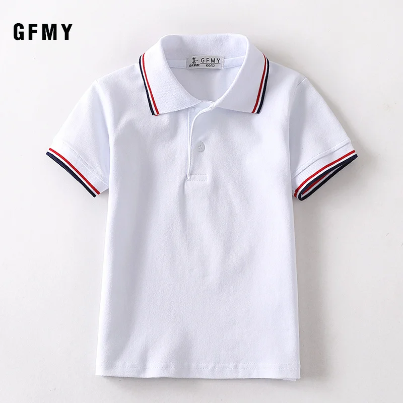 Kids Boys Lapel Short Sleeved White T-Shirt Tops Boys Summer Cotton Children's Polo Shirt Clothing for Boys blouses et chemises