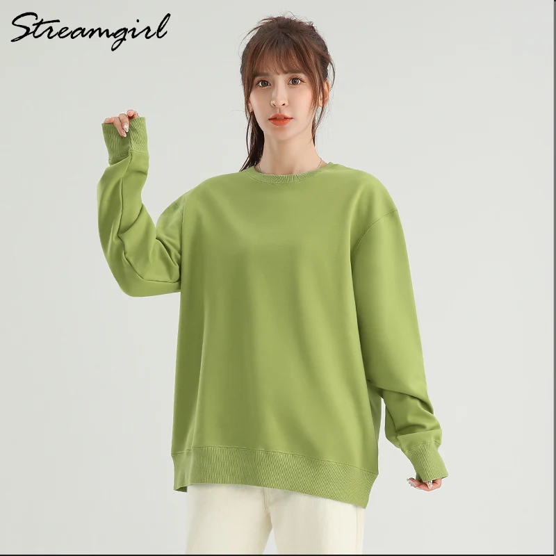 Oversize Women\'s Sweatshirts For Women 2022 Spring Boyfriend Sweatshirt Autumn Cotton Tops Vintage Sweatshirt Female Casual