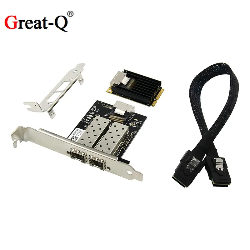 MINI PCIE LAN CARD 2 PORT SFP 1000m Server Network Adapter Chip INTEL 350AM4