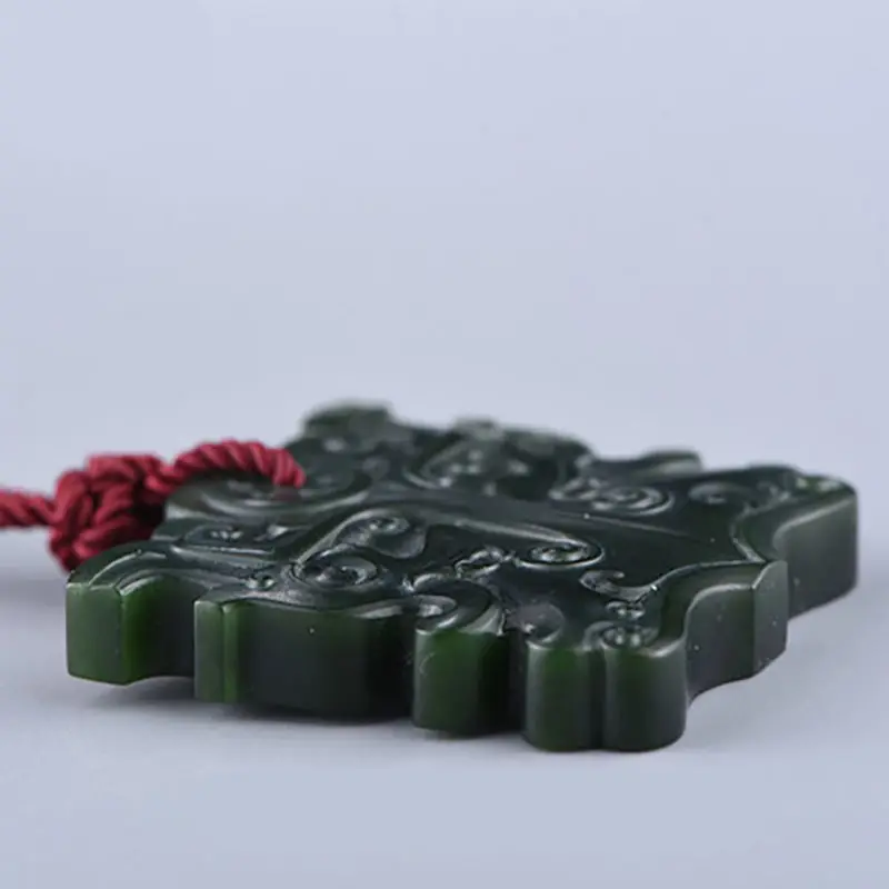 Hand-carved Pendant Bullish Natural Qingyu Exquisite Jade Stone Necklace Accessories Gift High Quality Jewelry