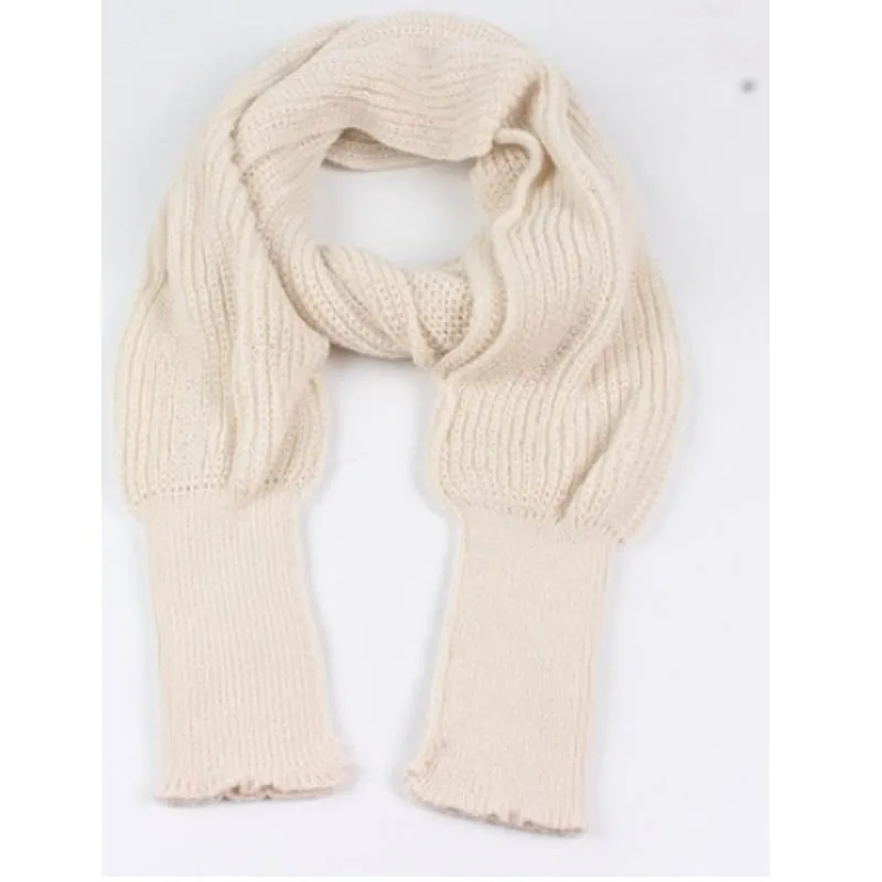 Unisex Winter Women Men Soft Warm Knitted Solid Sweater Scarf With Sleeve Wrap Shawl Scarves 240 x 50cm