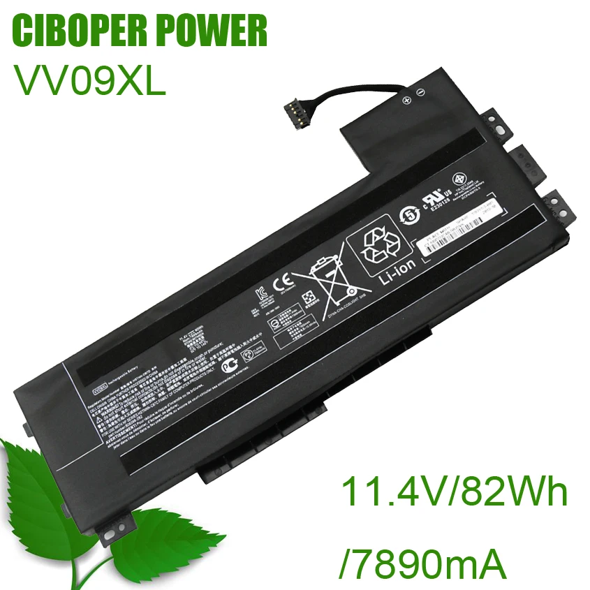 CP Laptop Battery VV09XL 11.4V/90WH/7895mAh For ZBook 15 G3 G4 Series HSTNN-DB7D HSTNN-C87C 808398-2C2 808398-2C1 808452-005