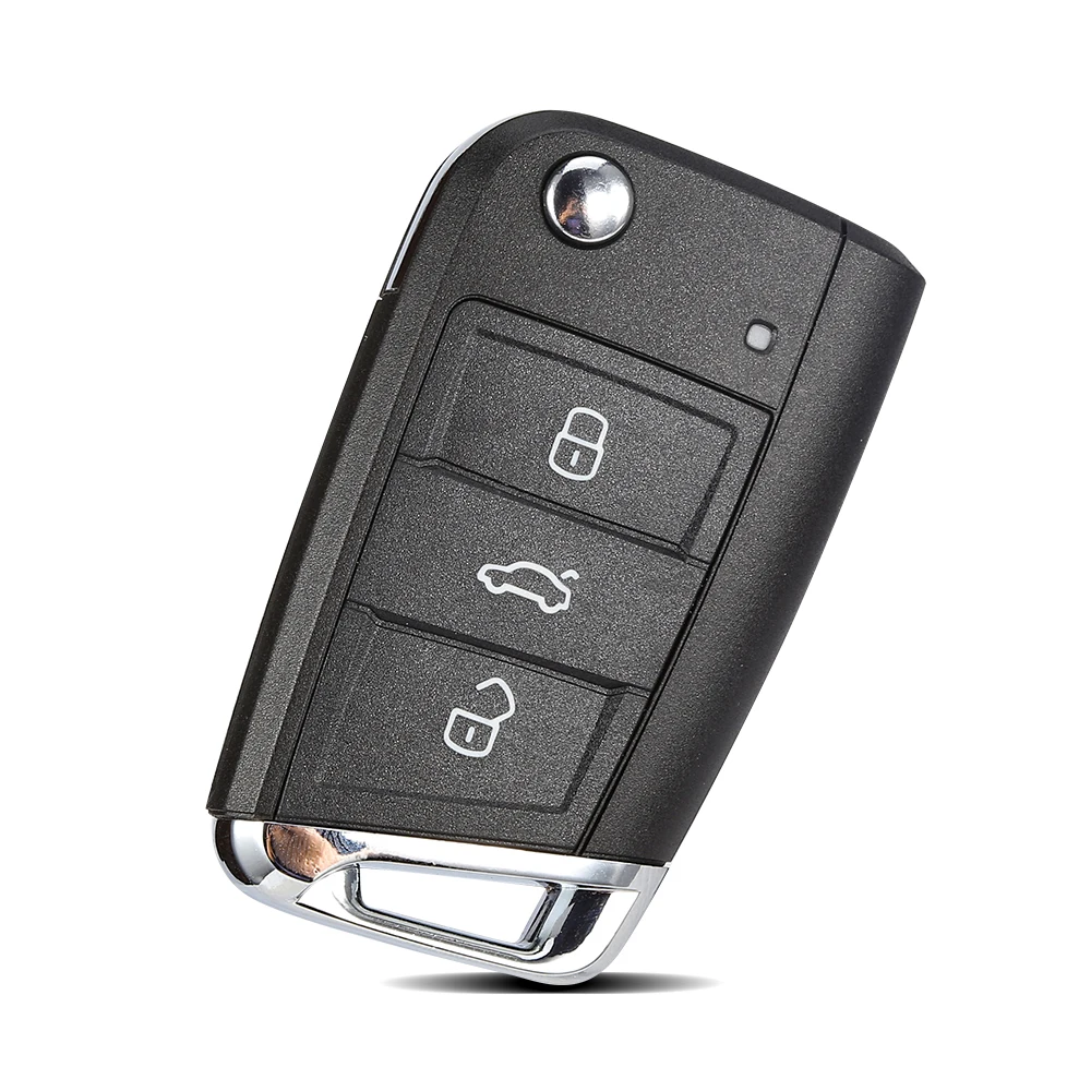 MQB Flip Remote Car Key Shell Case per Volkswagen per VW Golf 7 GTI MK7 Seat Skoda Octavia A7 Leon Ibiza Altea Metal Edge HU66