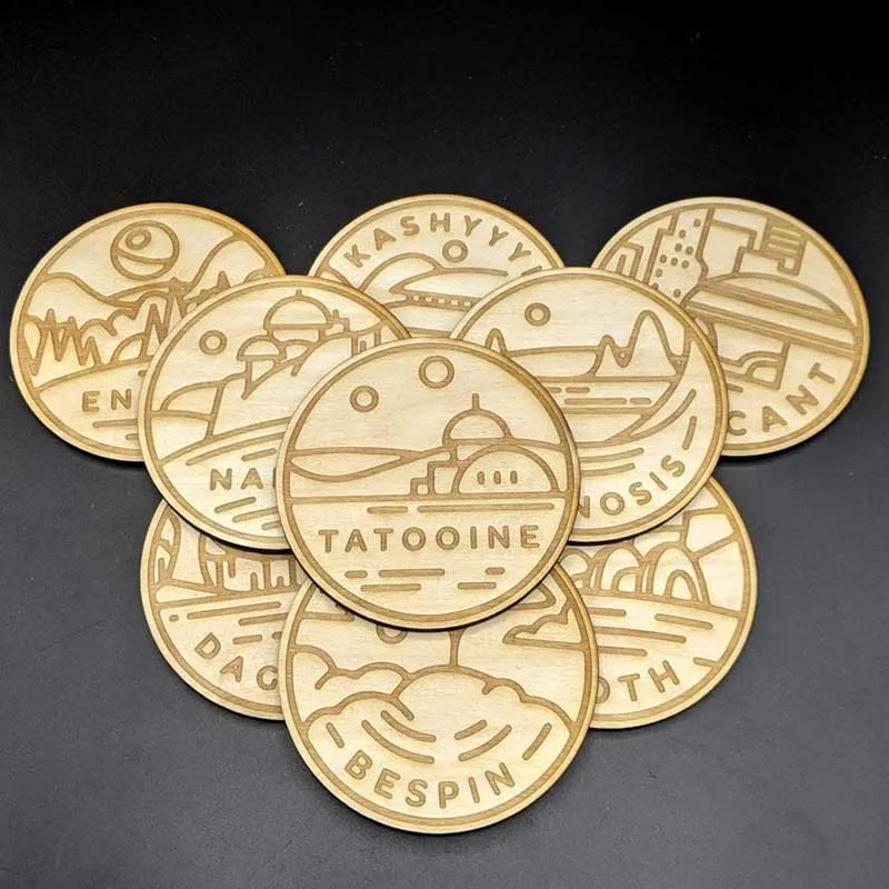 

Custom Laser Cut Wooden Wars Coasters Ornaments,Wedding Ornaments,Wood Coasters Cup Mat Placemats,party favor