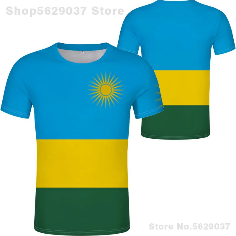 Rwanda T Shirt Diy Free Custom Made Name Number Rwa T-Shirt Nation Flag Rwandan Rwandese French Country Text Print Photo Clothes