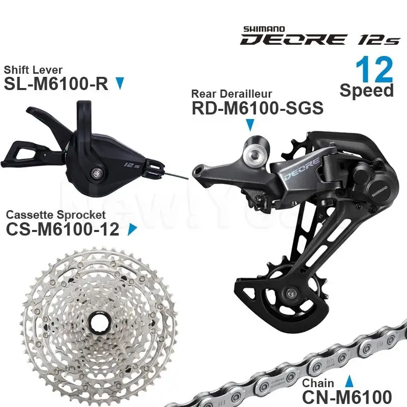 SHIMANO DEORE M6100 12v Groupset Shifter Rear Derailleur Cassette Sprocket Chain 1x12-speed Original parts for MTB bike