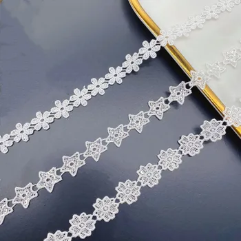 5หลา/Lot เย็บปักถักร้อย Hollow Star ดอกไม้เลื่อมลูกไม้ผ้า DIY Handmade หัตถกรรมเสื้อผ้าอุปกรณ์เสริม