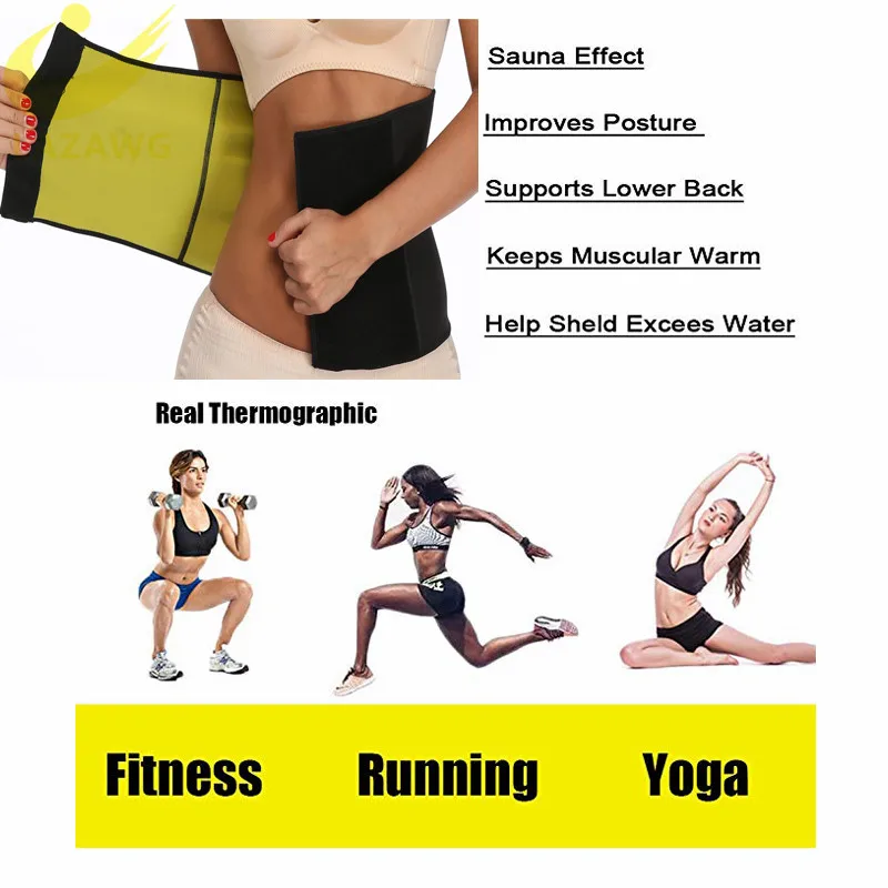 LAZAWG Women Waist Trainer Tummy Control Belt Magic Sticker Girdle Hot Neoprene Waist Belt Sweat Sauna Strap Slimming Underwear