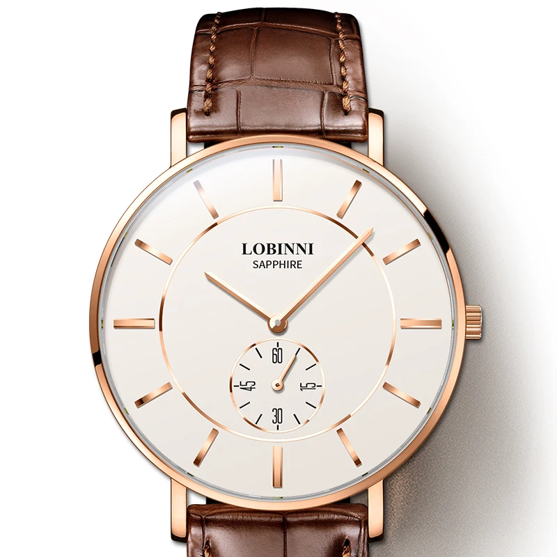 Switzerland Luxury Brand LOBINNI Man Wristwatches 7 mm Ultra-thin Japan Quartz Watch Men Fashion Waterproof Couples Clock L3001M