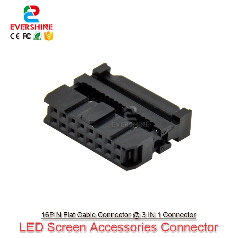 

1000Pcs/Sets 3 Separate Parts 16Pin Black Color Connector Hub Data Cable Ends Terminal For LED Controller LED Module Connection