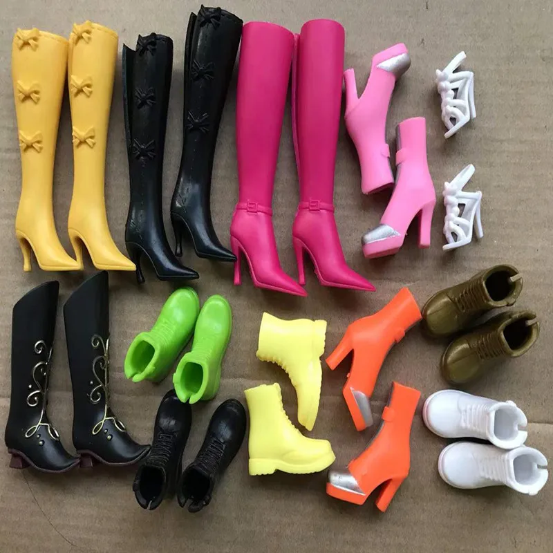 New Doll Shoes Boots Kids DIY Playing Doll Accessories Shoes Pink White Gold Yellow Black Green Doll Decors Girl Collection Toys