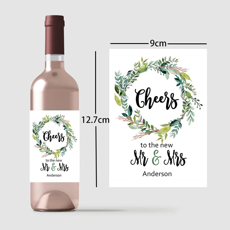 20pcs Custom Personalized Wedding Wine Bottle Stickers Marriage Anniversary Birthday Party Cheer Wine Labels Diy Decorating