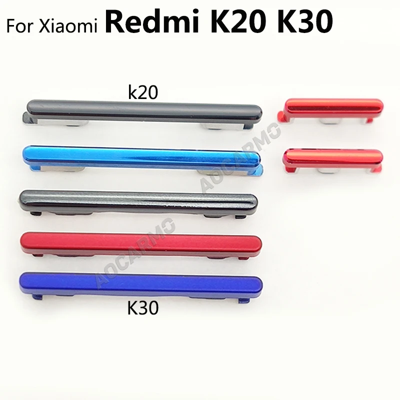 Aocarmo For Xiaomi Redmi K20 / Mi 9T / For Redmi K30 Power On Off Buttons Volume Up Down Switch Side Key Replacement Part