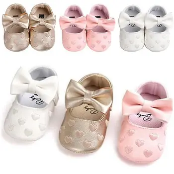 מזדמן תינוק נעלי תינוקות תינוקת עריסה נעלי Bowknot רך Sole Prewalker סניקרס נעלי הליכה