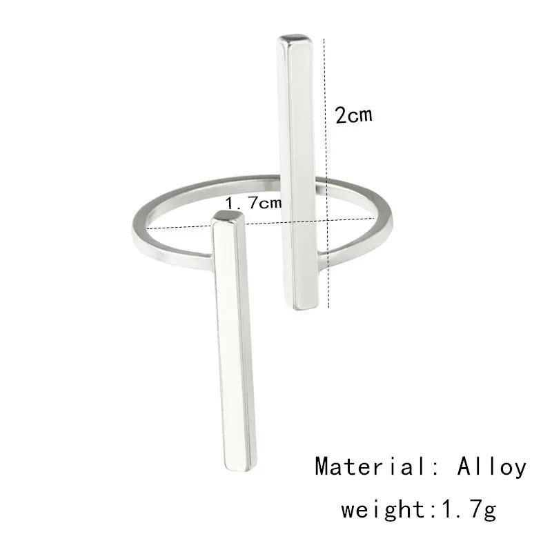 Woozu 2025 Unisex Exquisite Originality Simple Open double-line Geometry Finger Rings For Women Men Personality Jewelry Gift