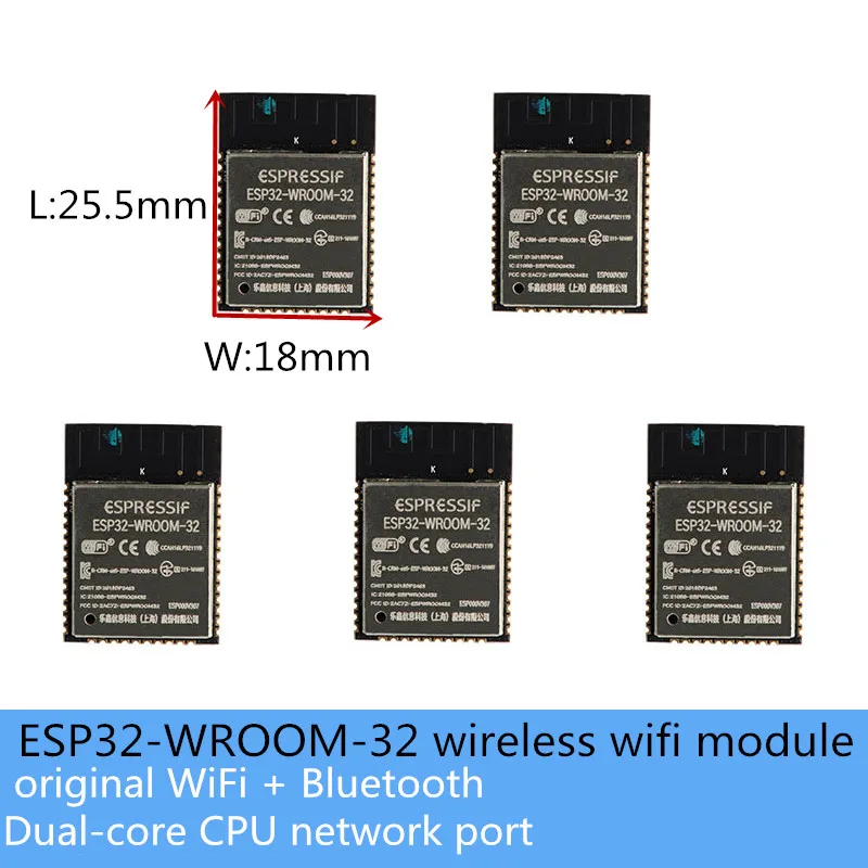 ESP32-WROOM-32 Wireless Wifi Module Original WiFi + Bluetooth Dual-Core CPU Network Port MCU CE / FCC / ROSH Certification DIY