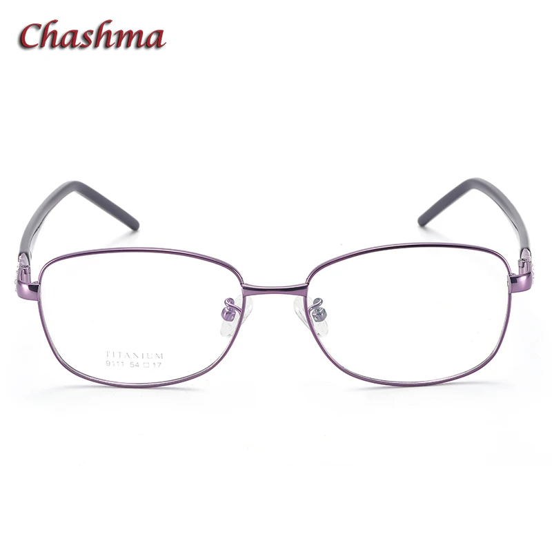 Women Oval Glasses Pure Titanium Frame Ultra Light Optical Spectacles Female Diamonds Eyeglasses for Optcal Progressive Lenses