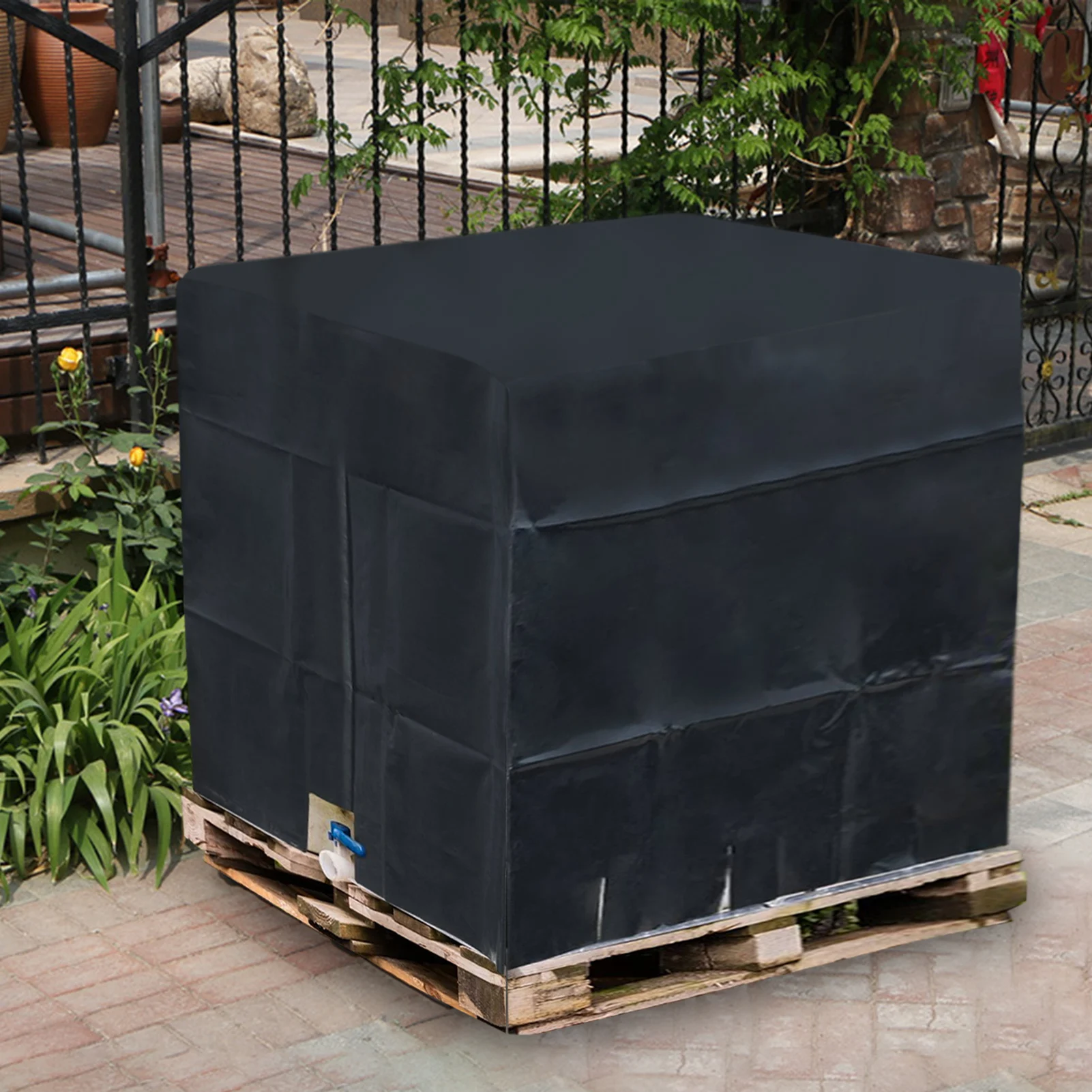 IBC Ton Barrel Accessories Balck Water Tank Cover 1000 Liter Container Aluminum Foil Waterproof Dustproof UV Cover 210D