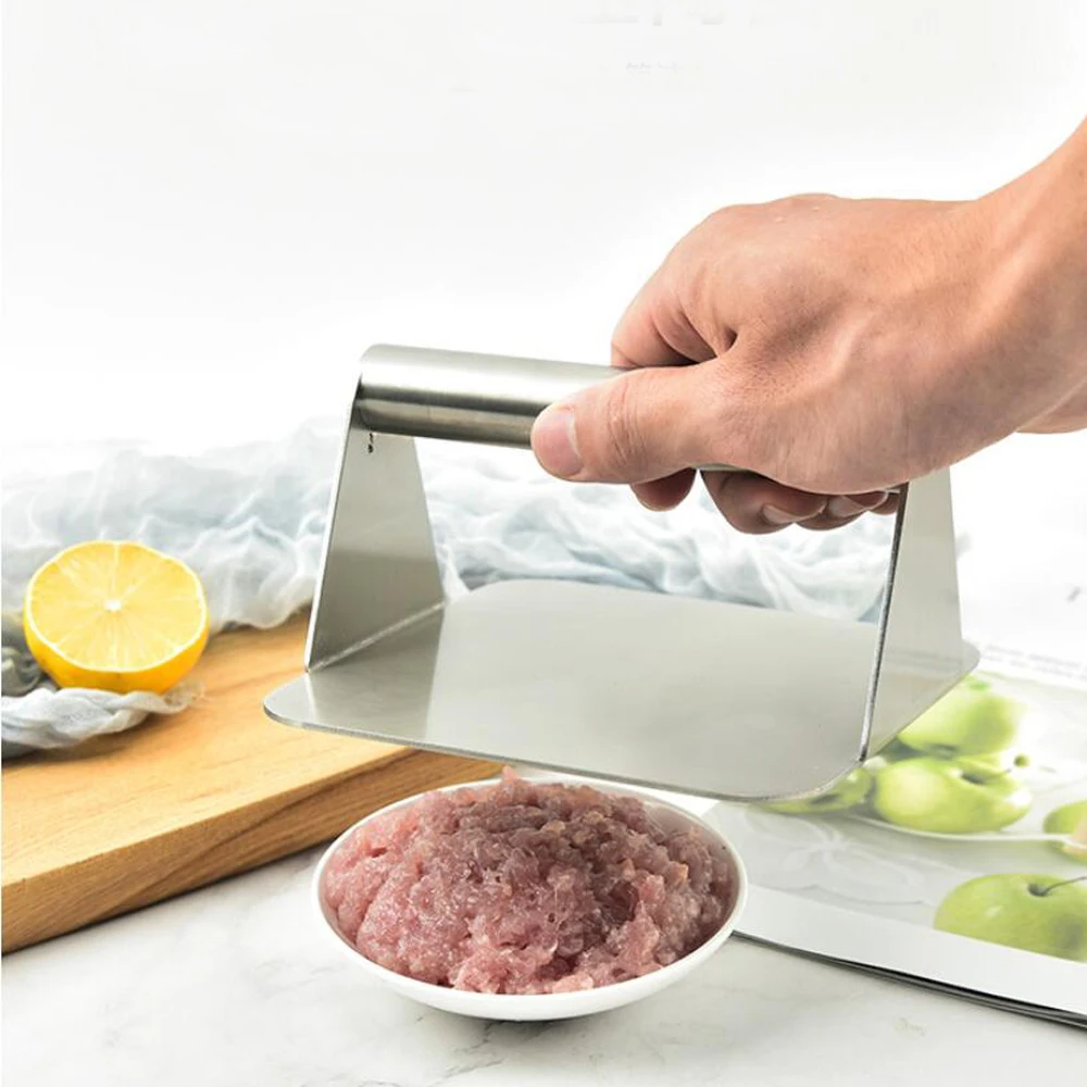 

Stainless Steel Hamburger Meat Press Square Shape Burger Press Beef Grill Hamburger Press Kitchen Tool