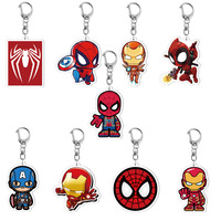 Marvel Avengers Cute Keychain Cartoon Iron Man Thor Hulk Captain America Car Keychain Kids Bag Pendant Keyring Friends Gift