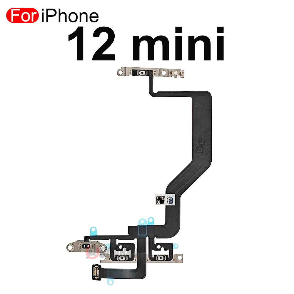 Para iPhone 12 Pro Max Mini 12 Pro, botón de encendido/apagado, subir/bajar el volumen, Cable flexible, piezas de repuesto