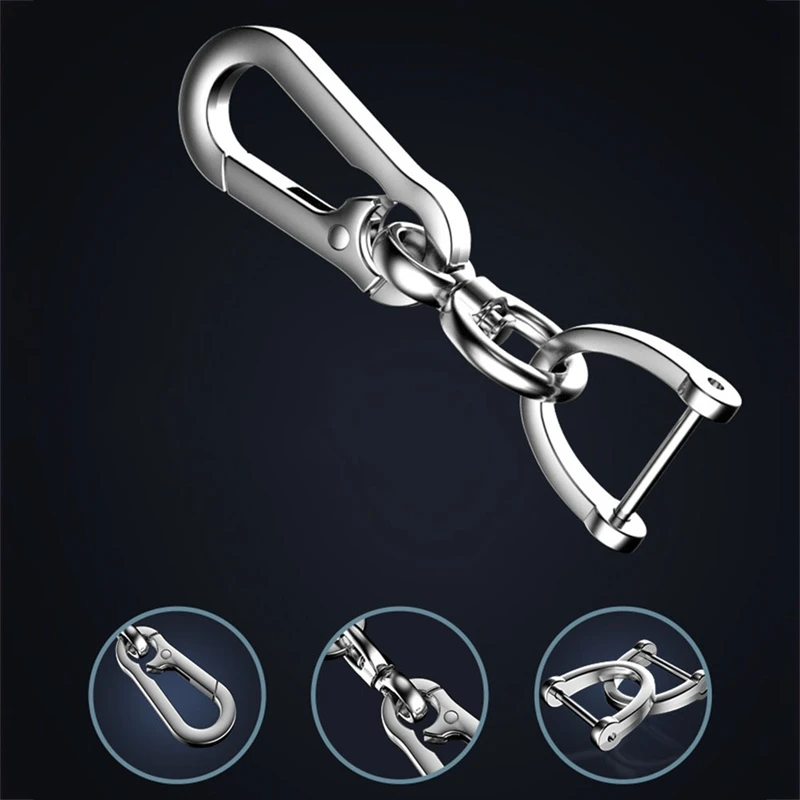 Keychain Simple Strong Carabiner Shape Keychain Climbing Hook Key Chain Rings Stainless Steel Man And Womem Gift