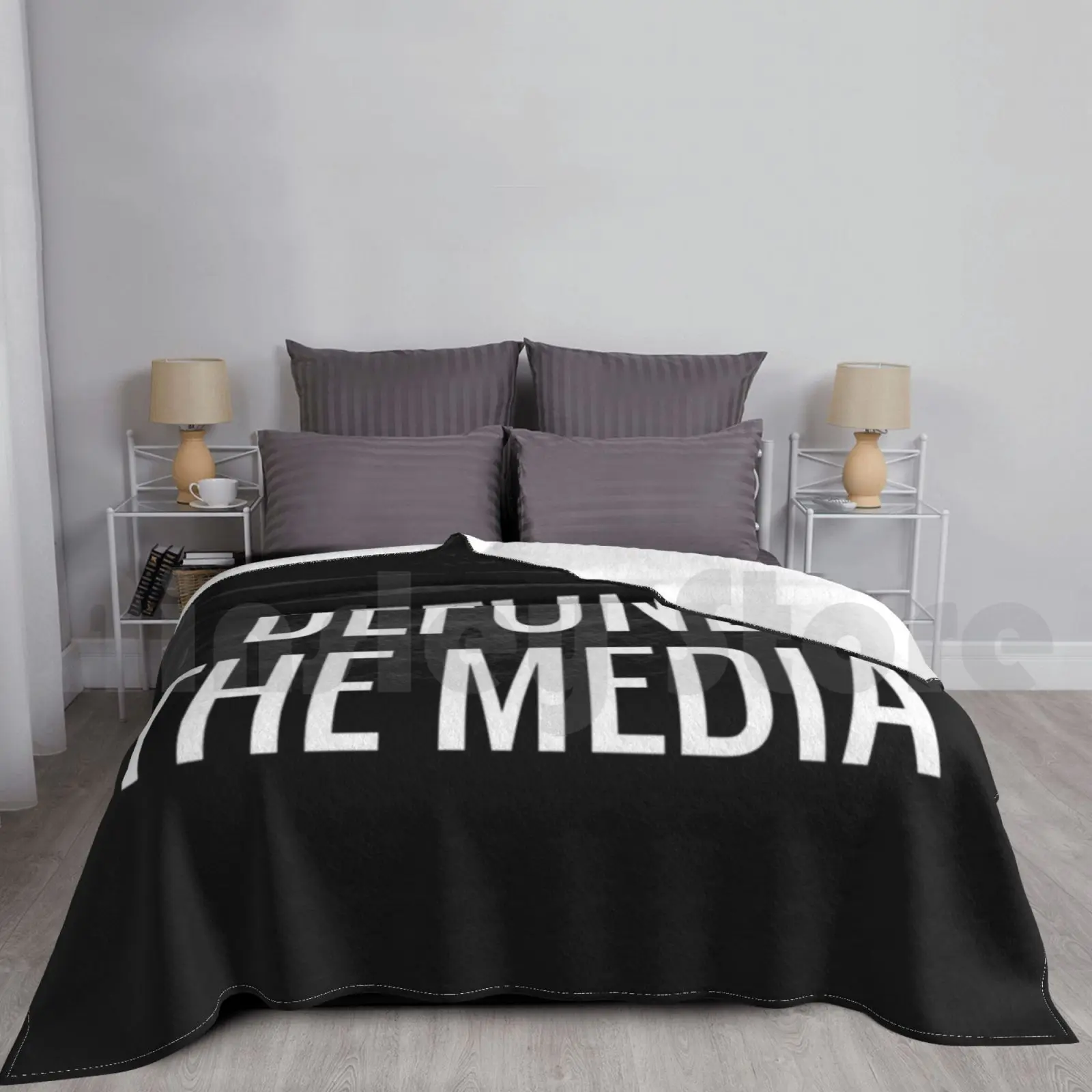 Defund The Media Blanket Super Soft Warm Light Thin Antier Anti Truther Of Speech Conform Defund The