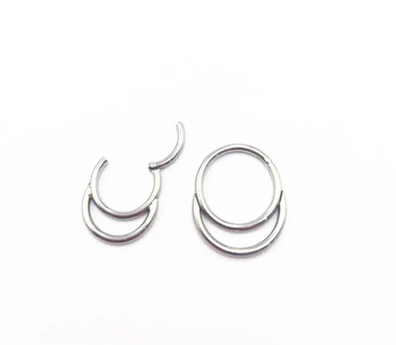 NEW 50pcs/lot  Seamless Hinged Ring Clicker Cartilage Nose/Lip Hoop Septum Ear Diath Helix Tragues Rings New