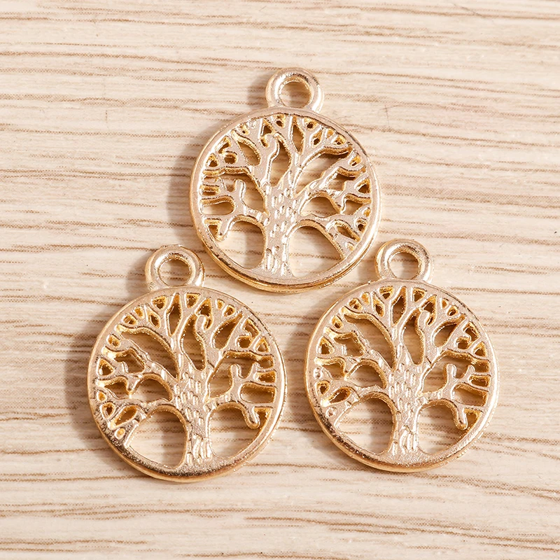 20pcs/lot 16*19mm Hollow Life Tree Charms Pendants for DIY Making Necklaces Earrings Bracelets Handmade Jewelry Findings Crafts