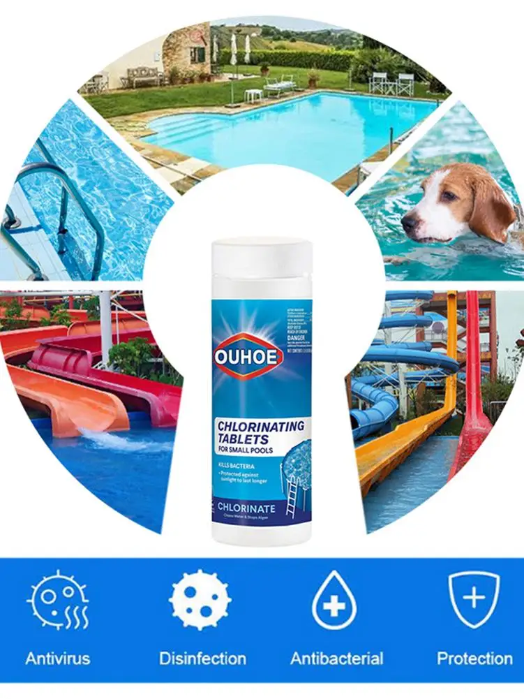 100Pcs Chlorine Tablets Multifunction Instant Disin-fection for Swimming Pool Tub Spa Swimming pool water purification Wholesale