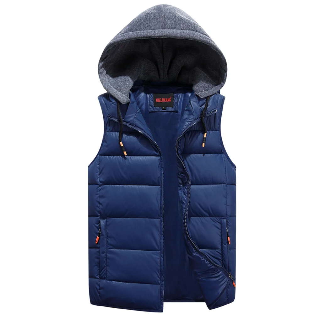 

Winter Cotton Warm Vest Casual For Men Thick College Red Windbreaker Sleeveless Jacket Without Sleeves Male Classic Waistcoat
