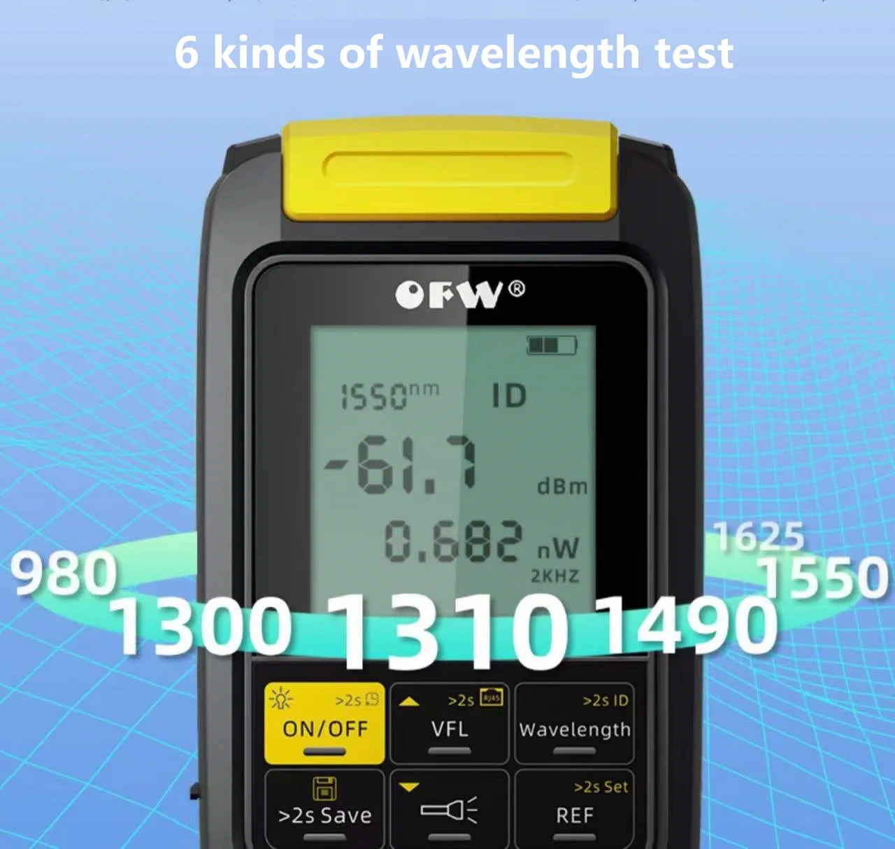 4 In1 5G 10ความยาวคลื่น Optical Power Meter Visual Fault Locator สายเคเบิลเครือข่ายทดสอบ Fiber Tester VFL OPM 30KM