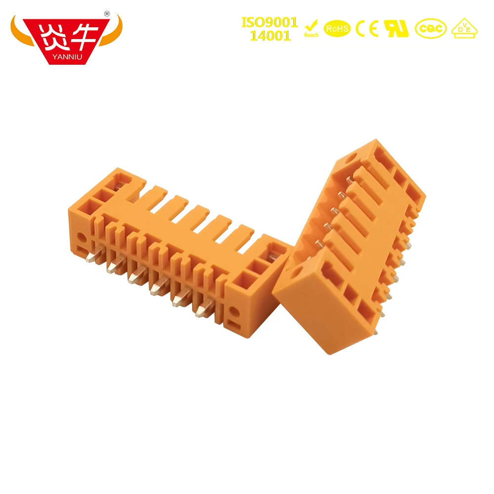 50Pcs WEIDMULLER  3.5mm SL 3.50/180F KF2EDGJVM2P ~12P ORANGE PCB CONNECTOR PLUG-IN TERMINAL BlOCKS PHOENIX CONTACT DEGSON YANNIU