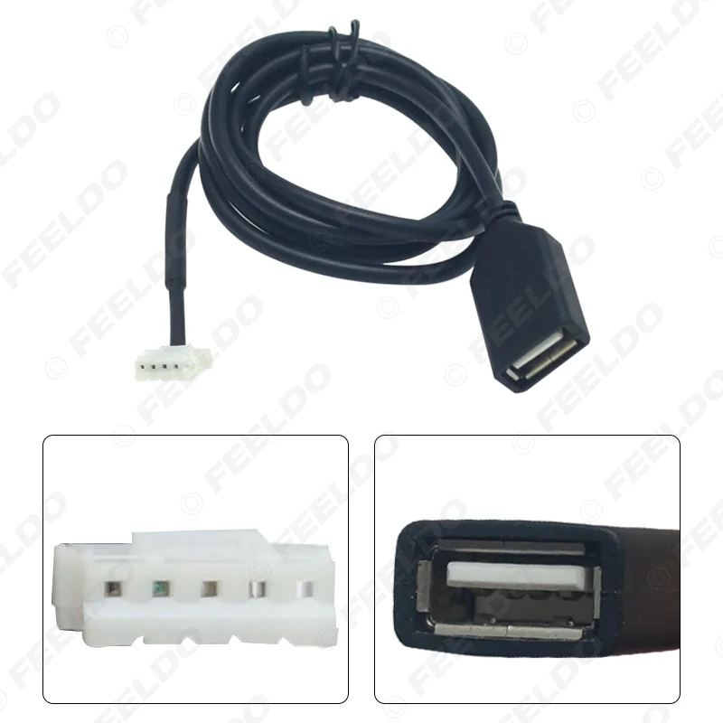 FEELDO 1Pc  Car CD Radio Audio Cable Plug To USB Adapter Conector For Peugeot 307 408 Citroen C4 C5 Data Wire #FD6156