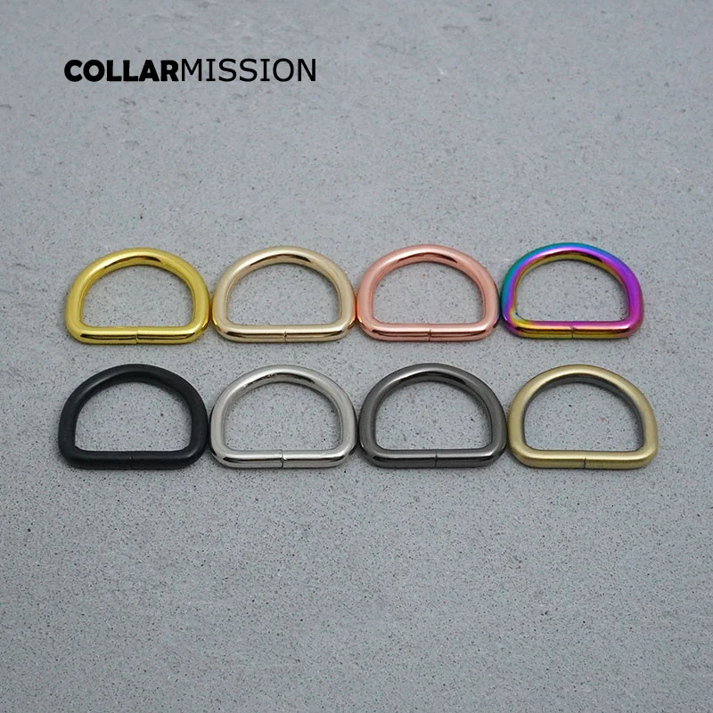 100pcs/lot Nickel plated D-Rings 25mm webbing strapping bags garment accessory retailing non welded metal flat Dee ring 8 kinds